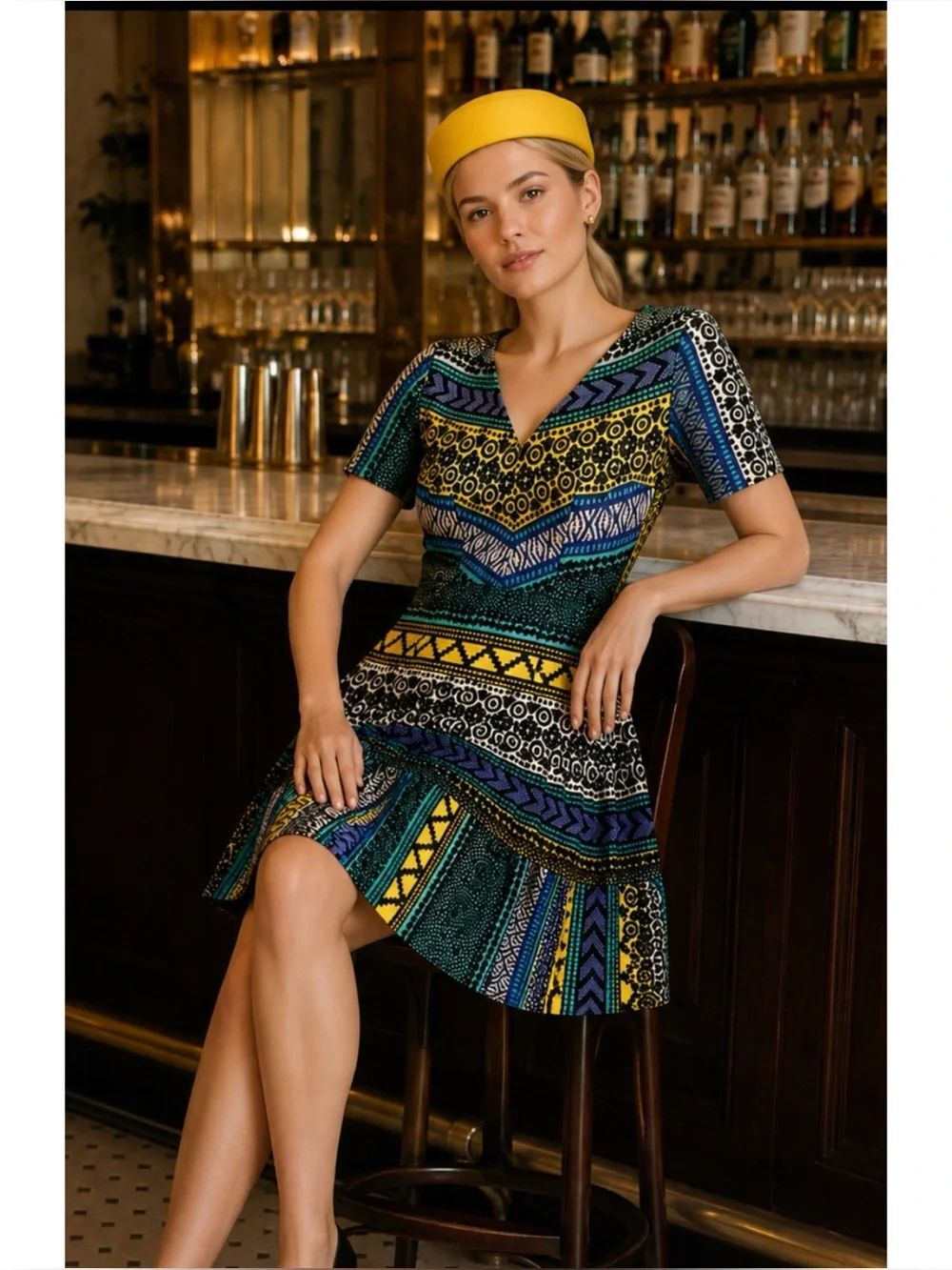 Plenty by Tracy Reese New Moon Directional Frock Dress Size 4 ~ Excellent